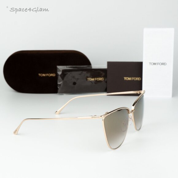 BRAND NEW Tom Ford Women Sunglasses Gold Mirror Brown Cat Eye FT0684 28G - Picture 4 of 11